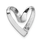 14K White Gold Polished Spiral Heart Chain Slide