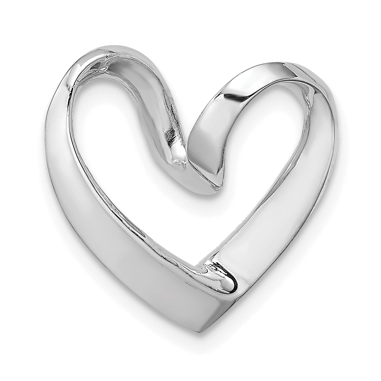 14K White Gold Polished Spiral Heart Chain Slide Main image