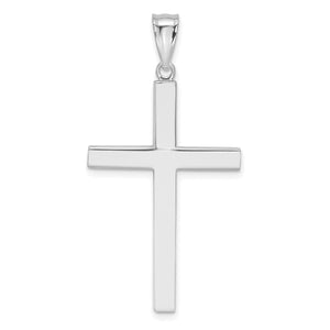 Latin Cross Pendant in 14K White Gold, 40mm - Sophia Jewelers