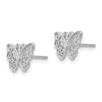 14K White Gold Butterfly Post Earrings