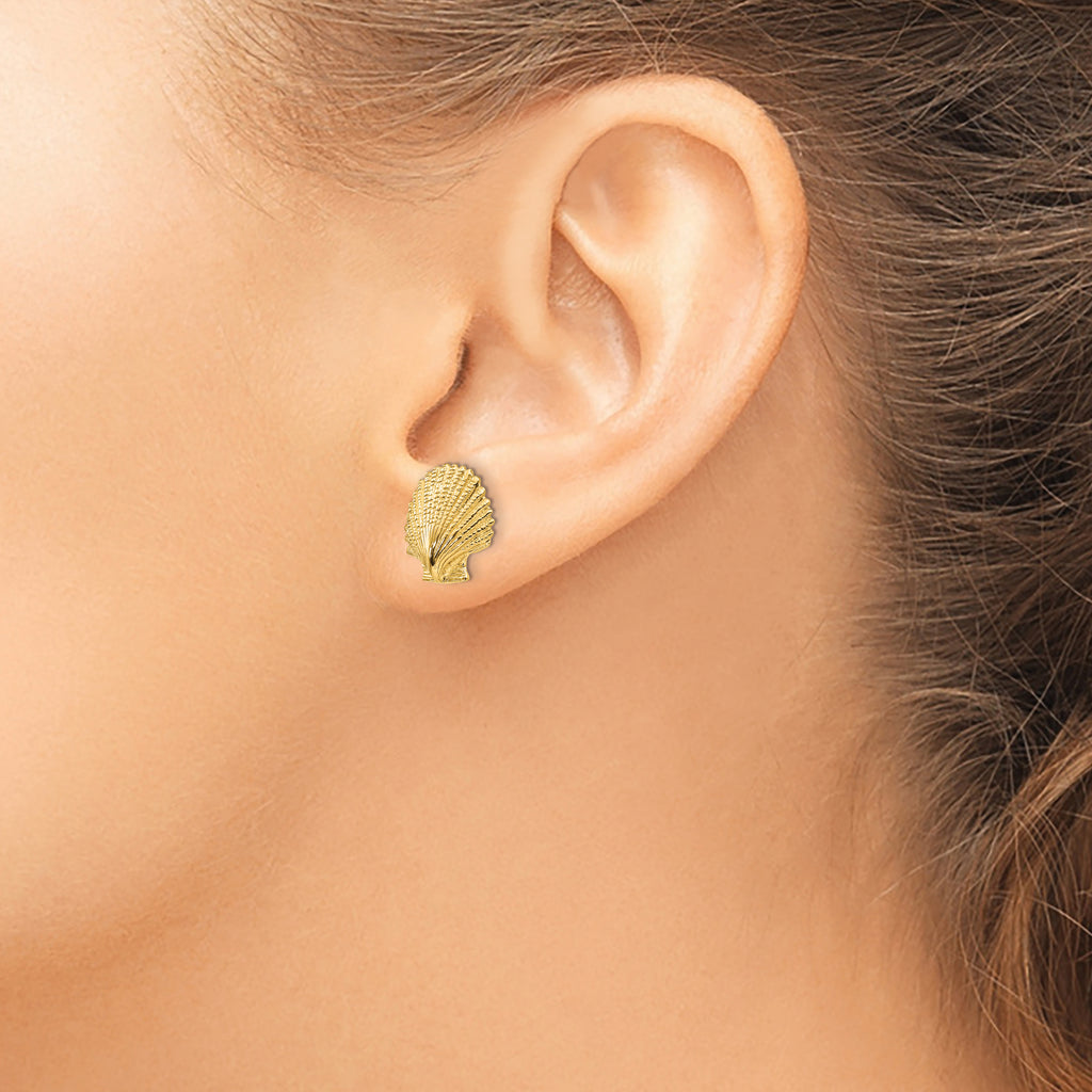 14K Scallop Shell Post Earrings