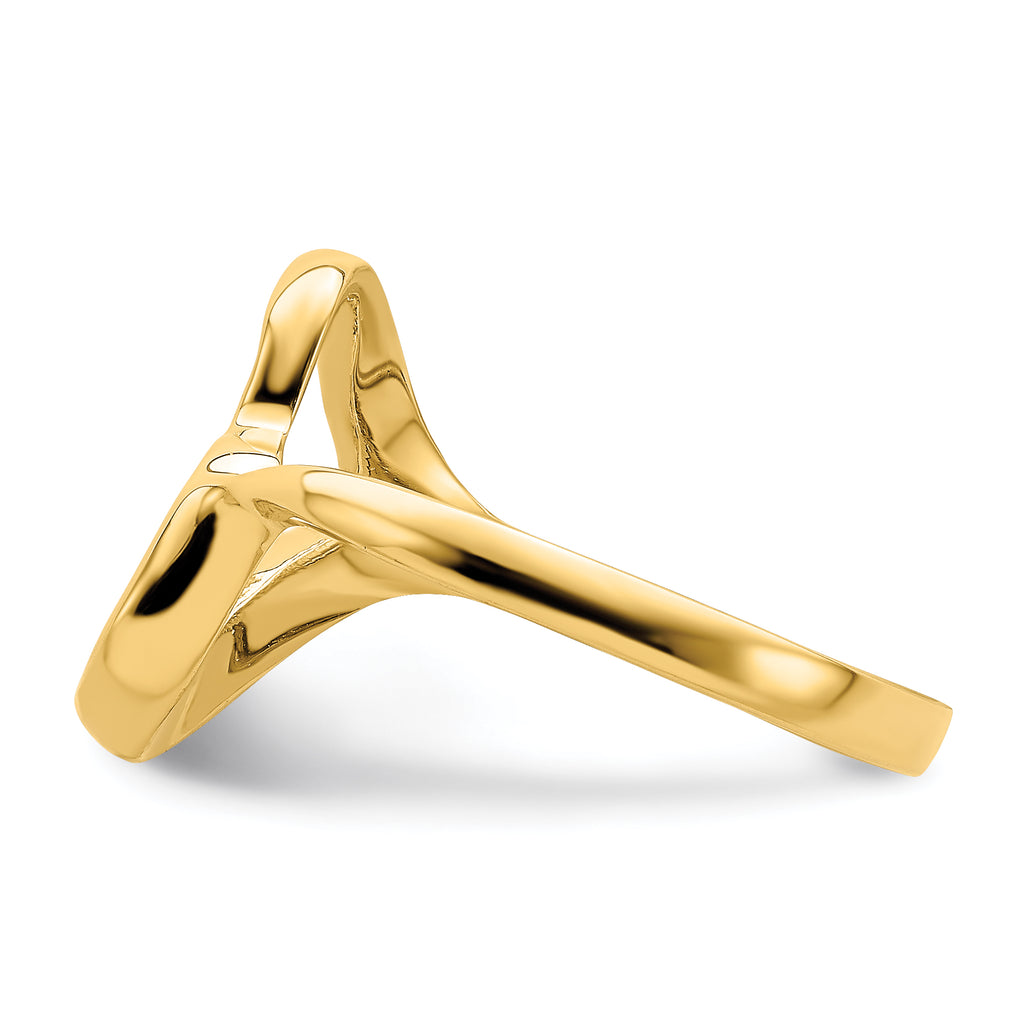 14K Tilted Heart Ring