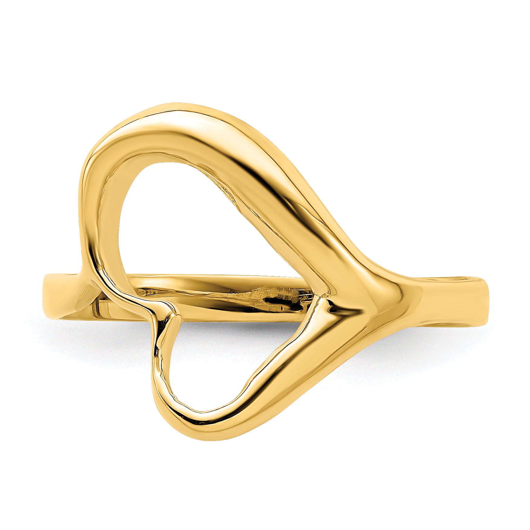 14K Tilted Heart Ring