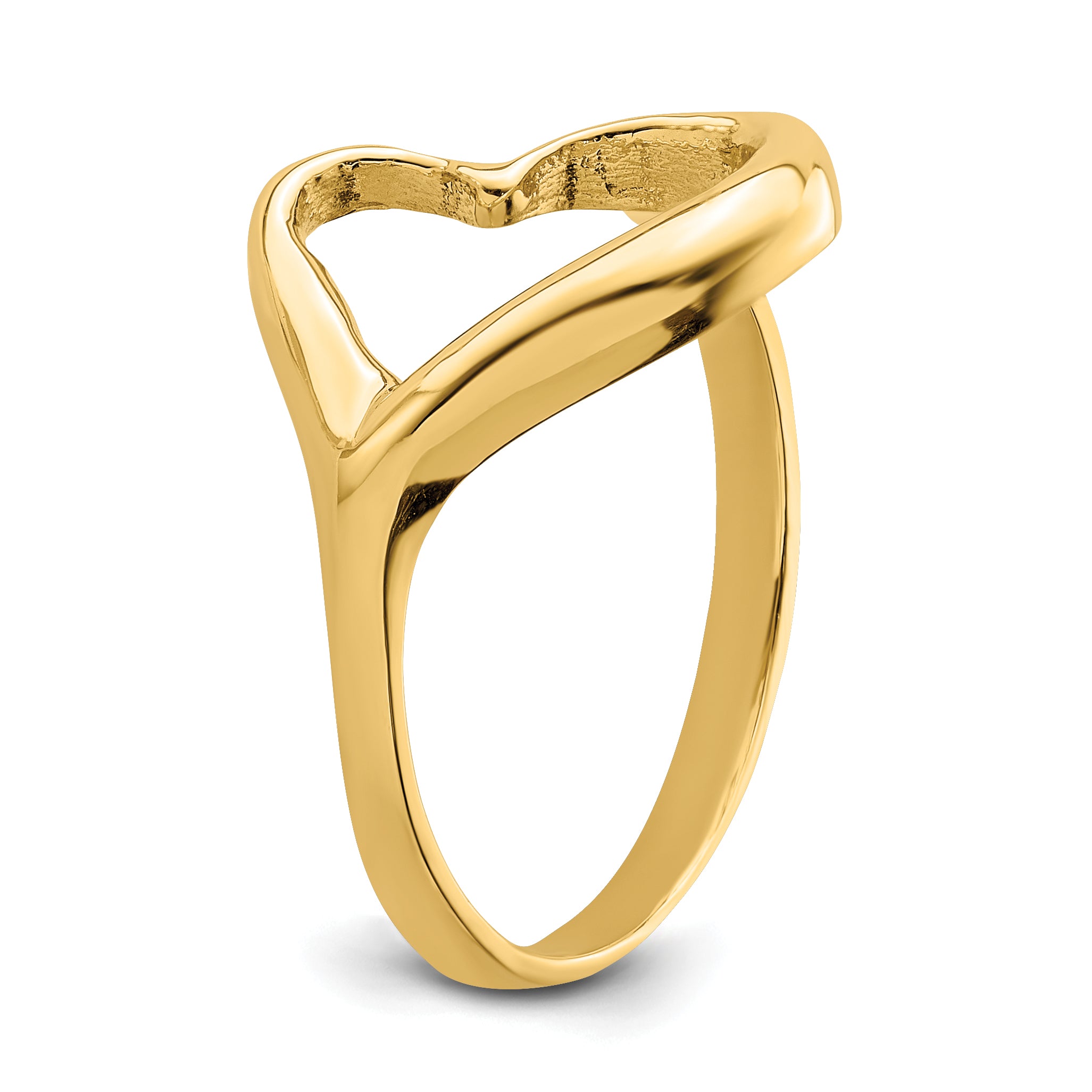 14K Tilted Heart Ring