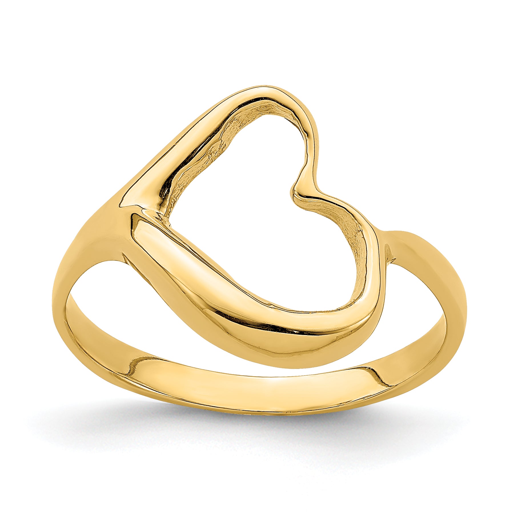14K Tilted Heart Ring Main image