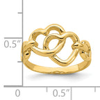 14K Double Cut-out Heart Ring