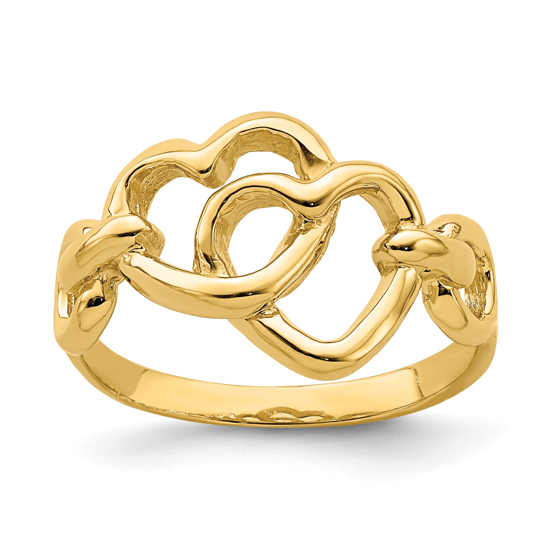 14K Double Cut-out Heart Ring Main image