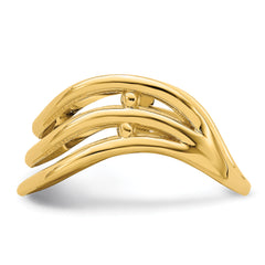 14K Triple Wave Fashion Thumb Ring