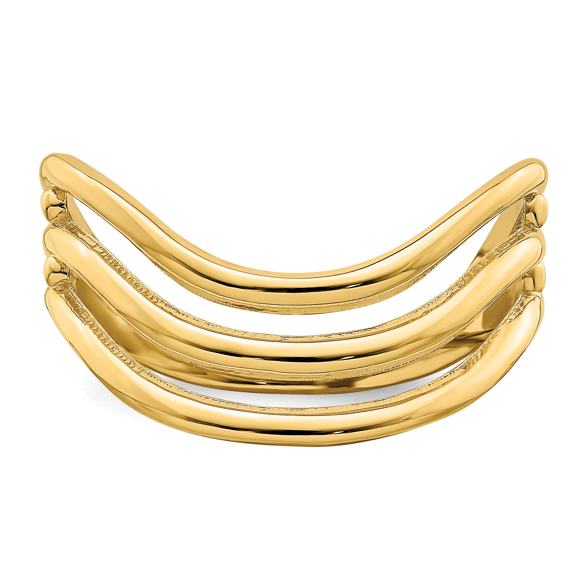 14K Triple Wave Fashion Thumb Ring