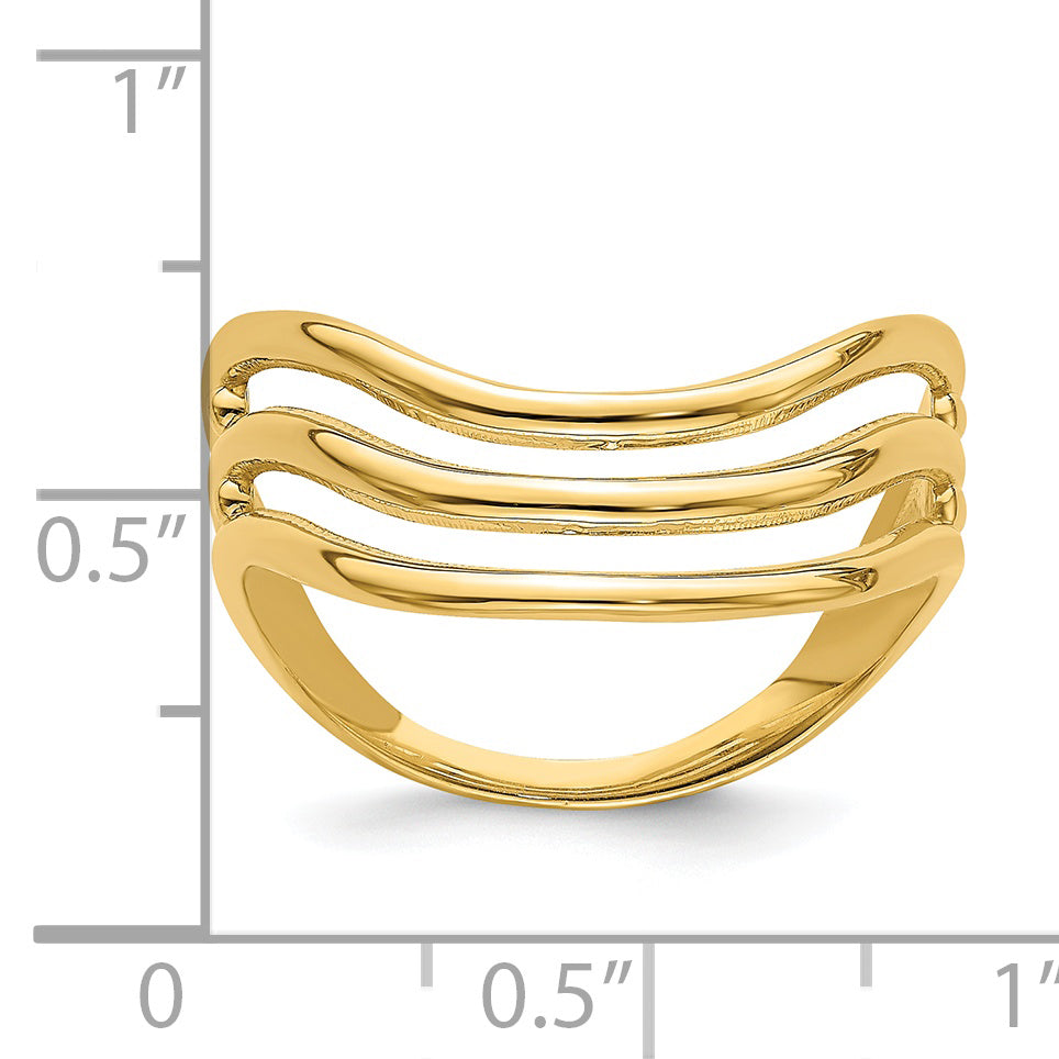 14K Triple Wave Fashion Thumb Ring