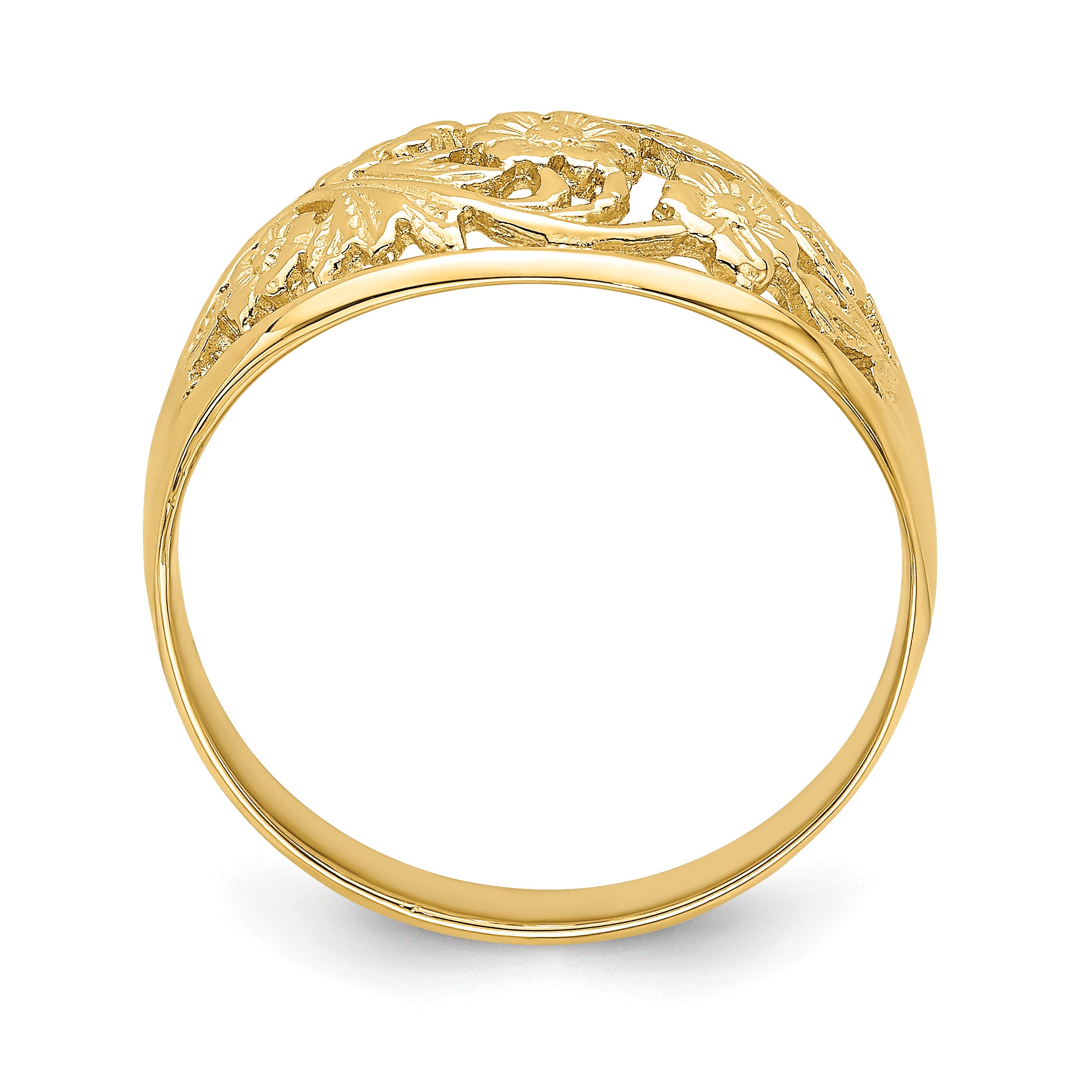 14K Floral Dome Ring Secondary image