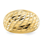 14K Diamond-cut Lattice Pattern Dome Ring