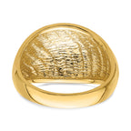 14K Diamond-cut Lattice Pattern Dome Ring