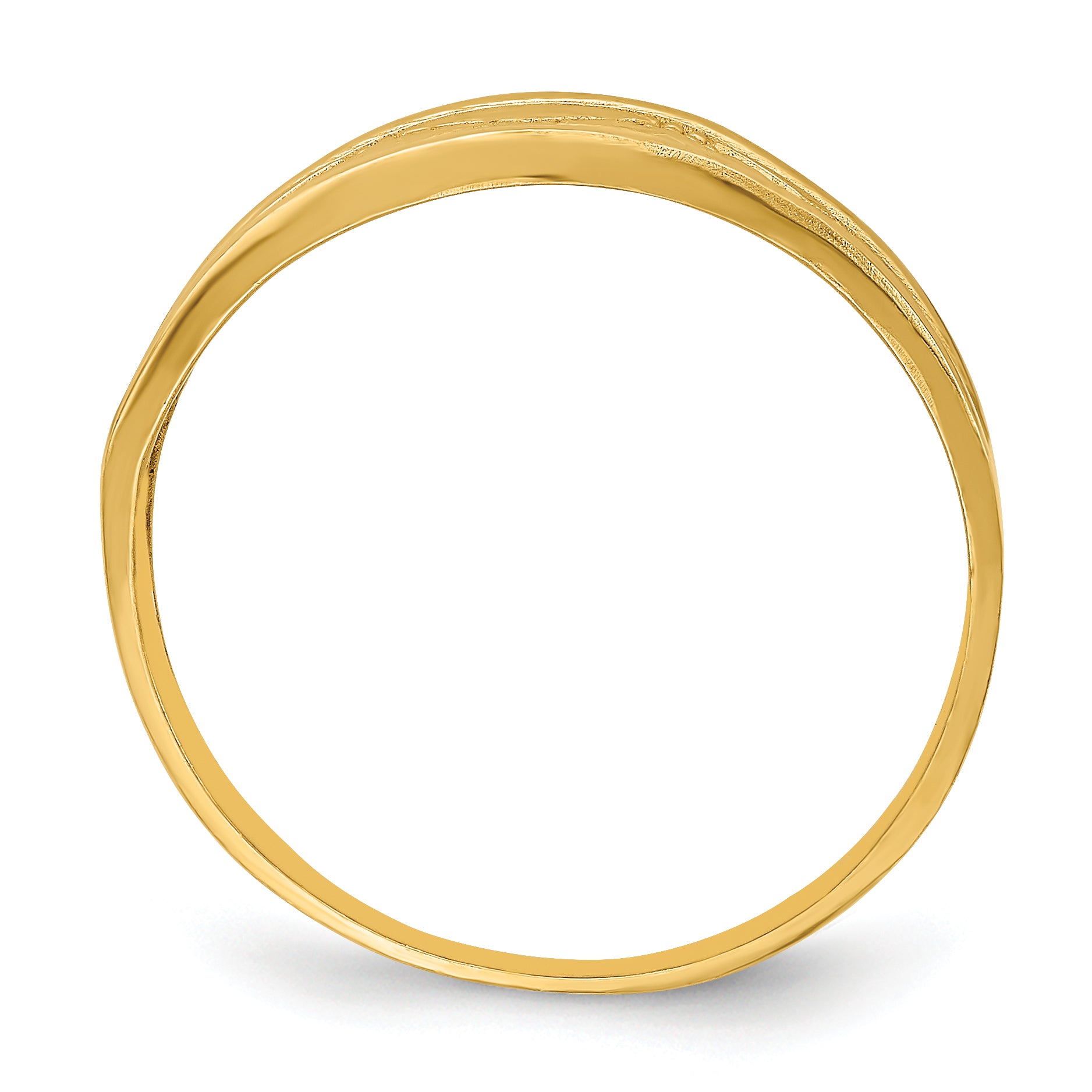 14K Diamond-Cut Quilted Pattern Ring Secondary image