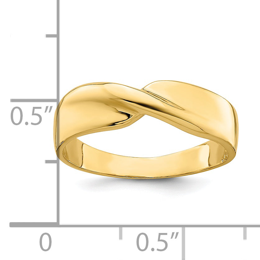 14K Polished Single Twist Ring