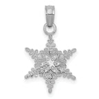 14k White Gold Small Snowflake Pendant