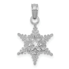 14k White Gold Small Snowflake Pendant