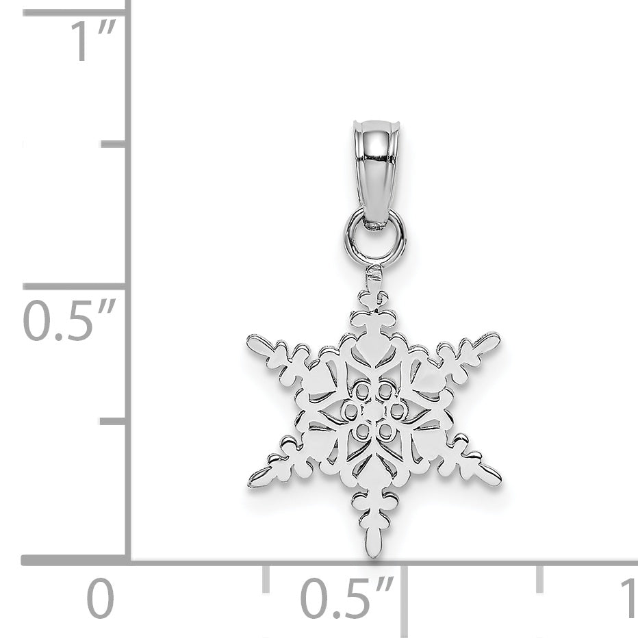 14k White Gold Small Snowflake Pendant