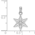 14k White Gold Small Snowflake Pendant