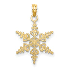14K White Gold Polished Snowflake Charm