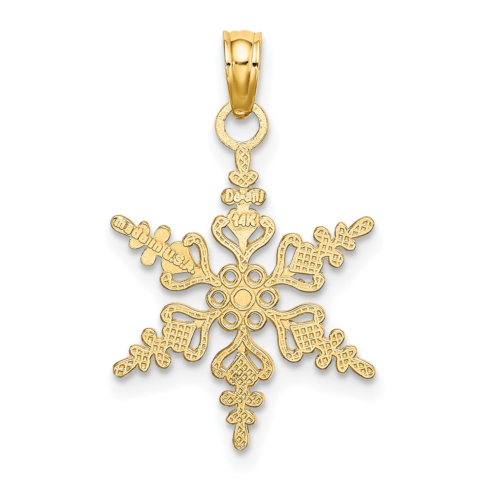 14K White Gold Polished Snowflake Charm