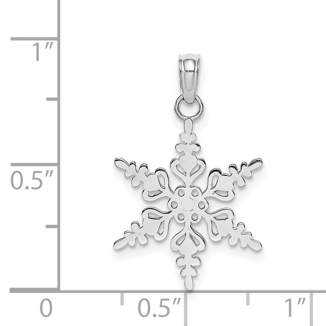 14K White Gold Polished Snowflake Charm