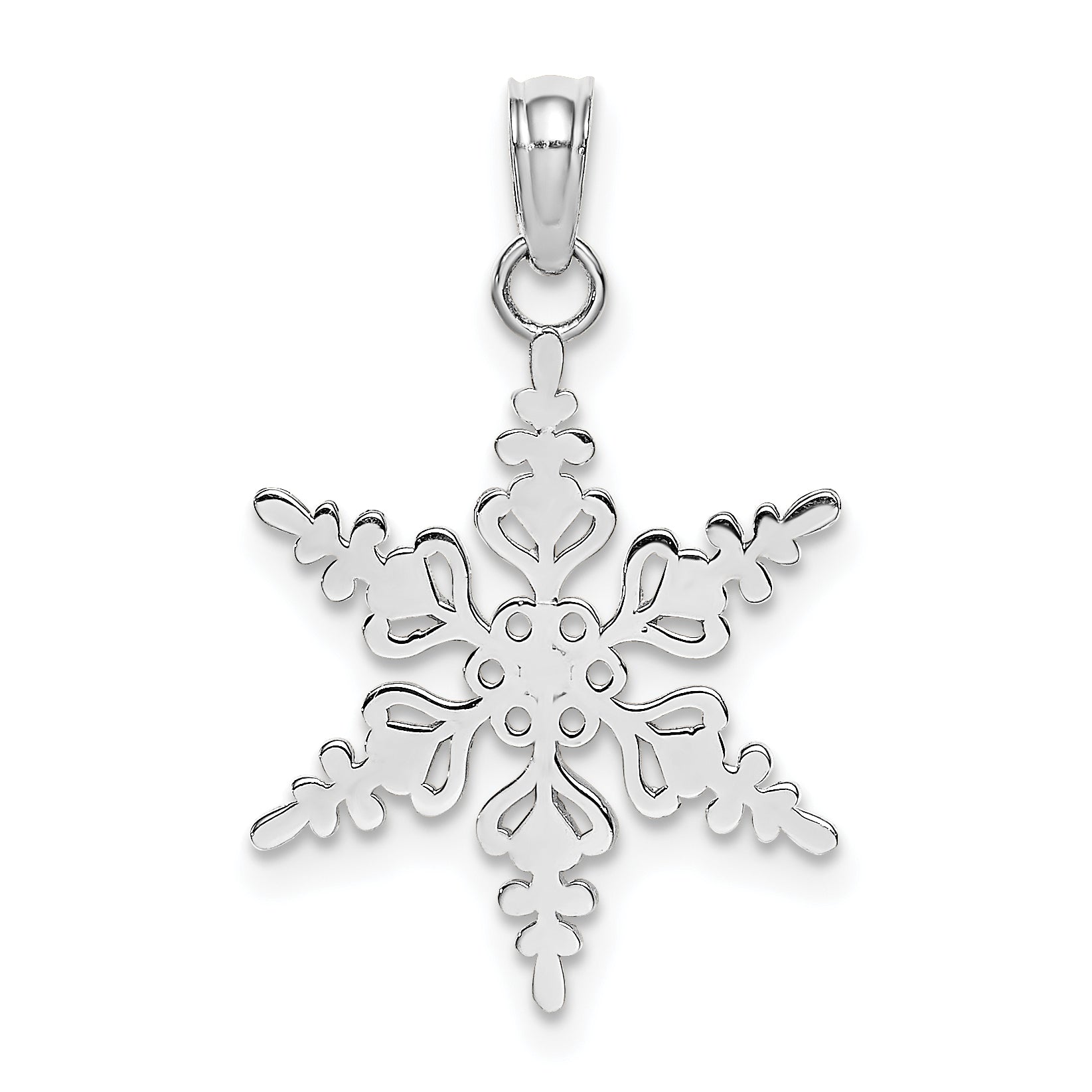 14K White Gold Polished Snowflake Charm Main image