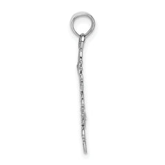 14k White Gold Snowflake Pendant