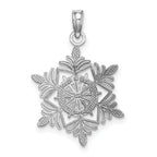14k White Gold Snowflake Pendant