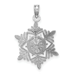 14k White Gold Snowflake Pendant