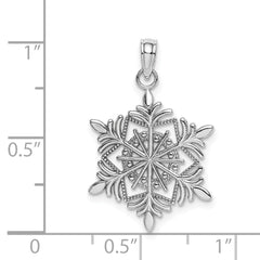 14k White Gold Snowflake Pendant