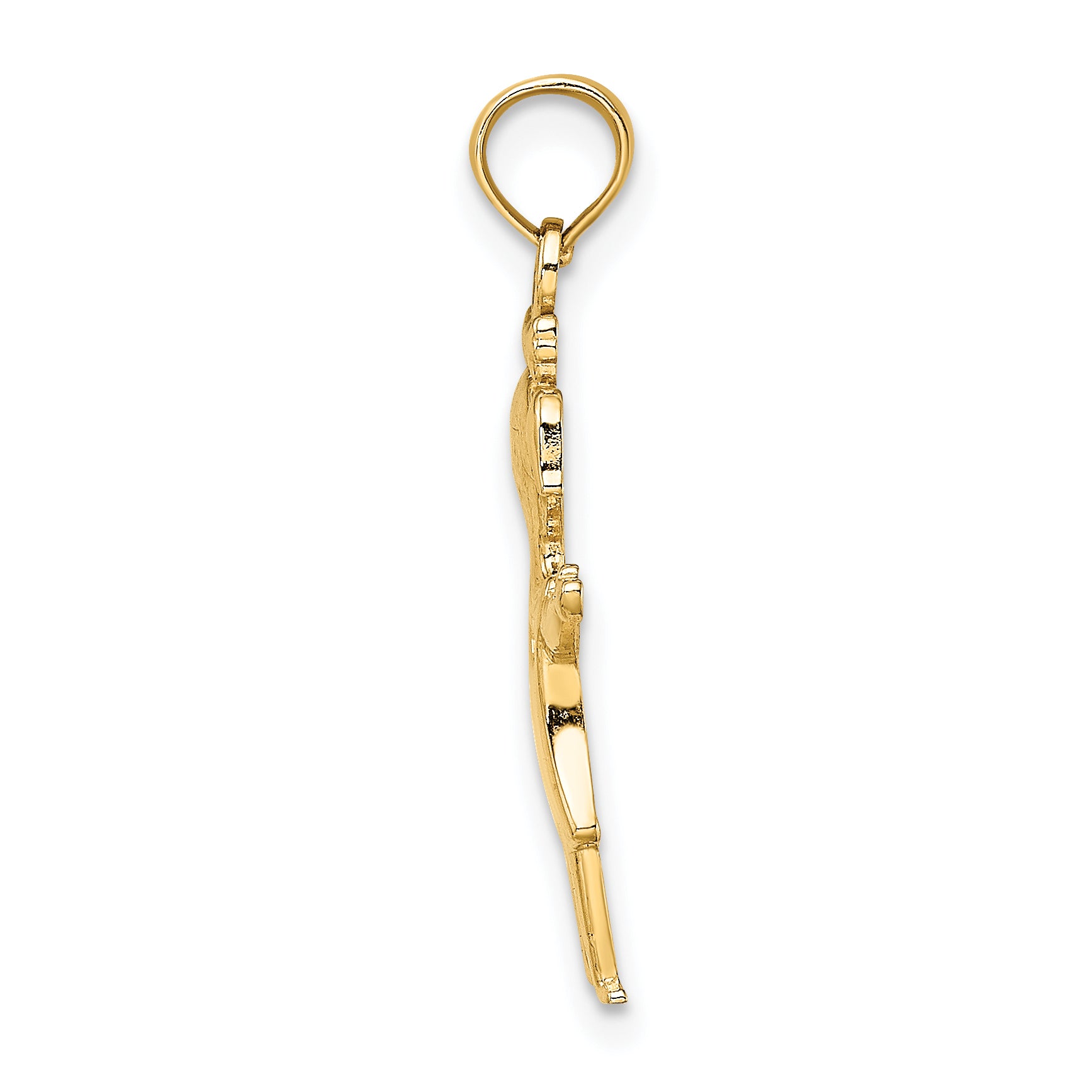 14k Solid Polished Girl with Pig-Tails Charm Secondary image