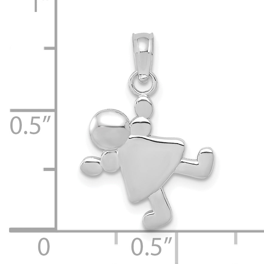14K White Gold Little Girl Charm
