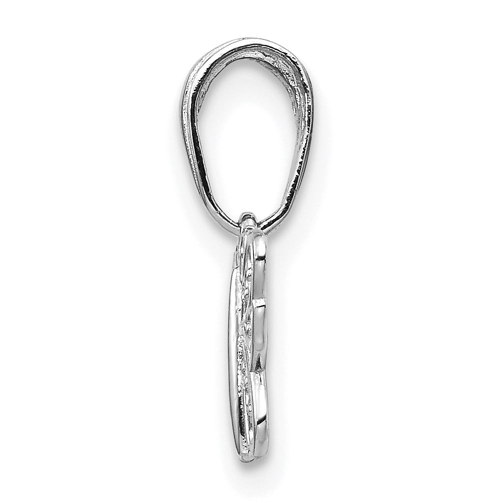 14k White Gold Polished Filigree Butterfly Charm Secondary image