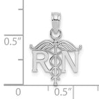 14K White Gold RN Registered Nurse Pendant