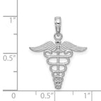 14k White Gold Caduceus Charm