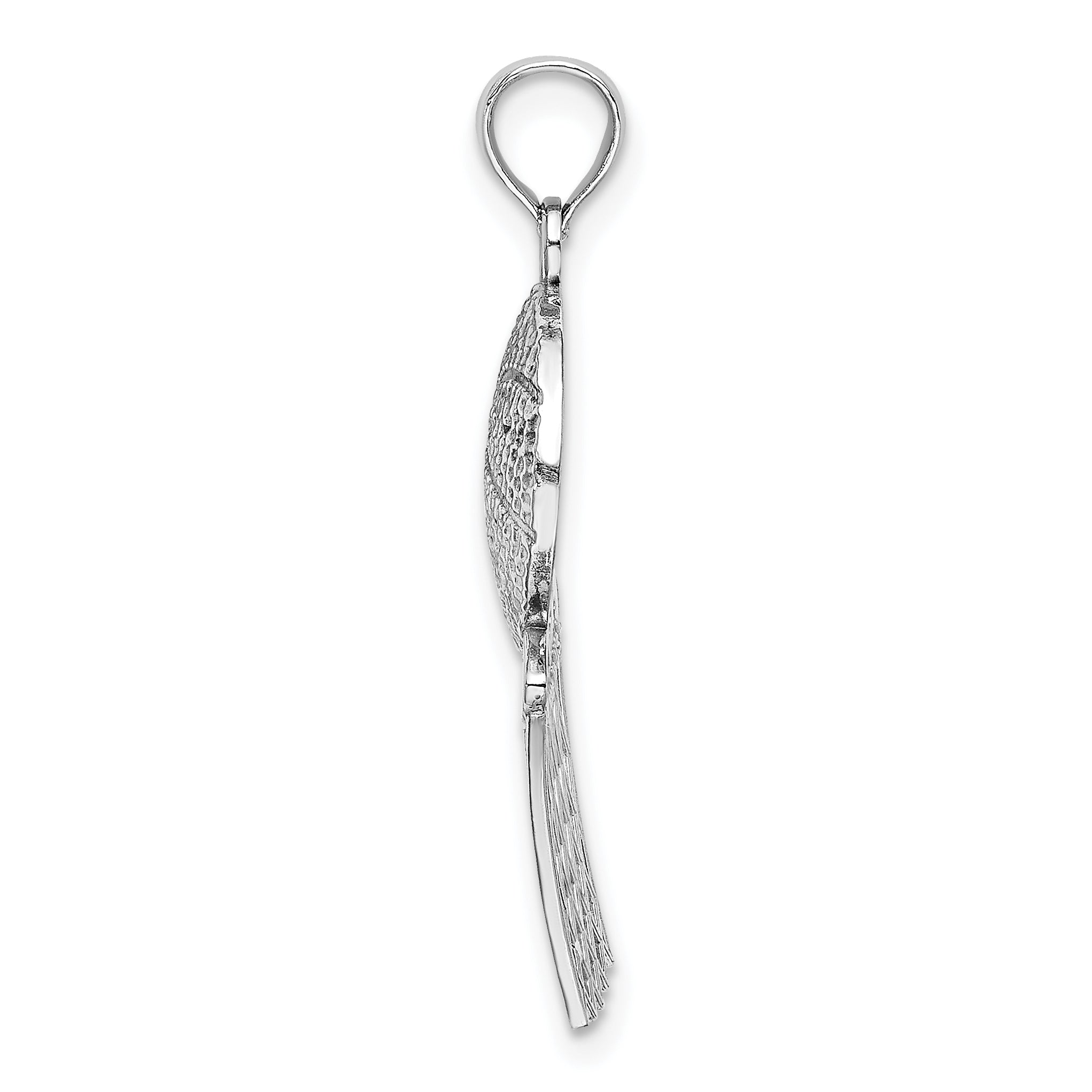 14K White Gold Basketball and Net Charm Secondary image