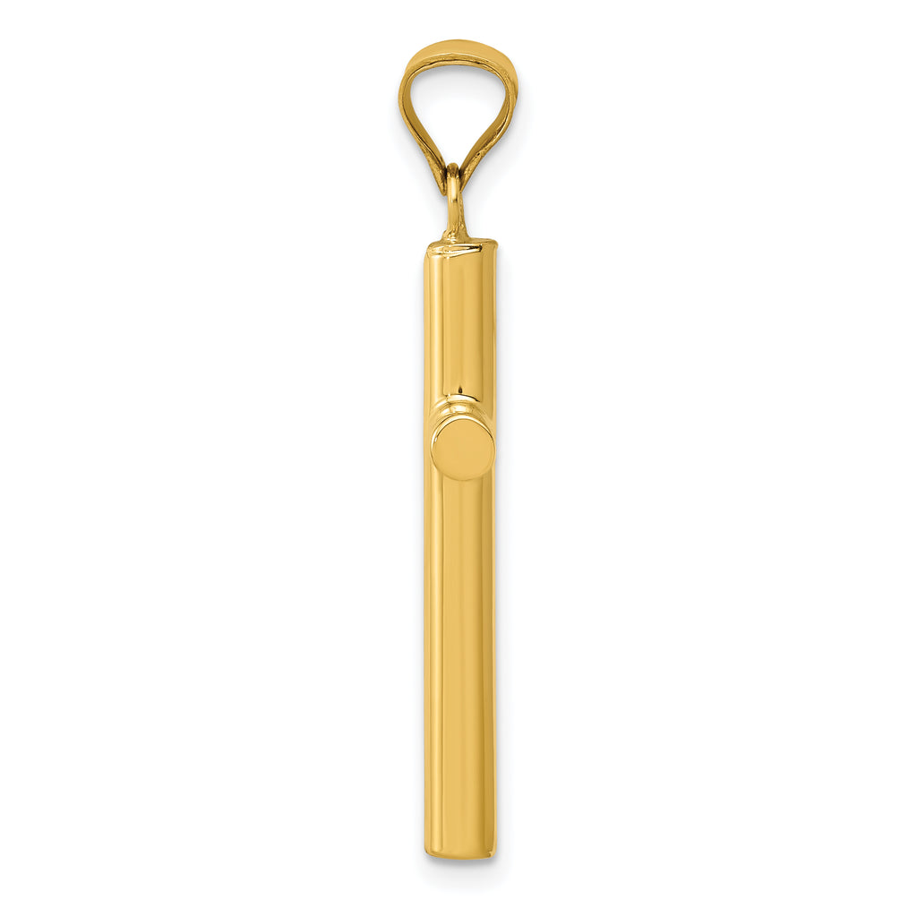 14K Polished Hollow Cross Pendant