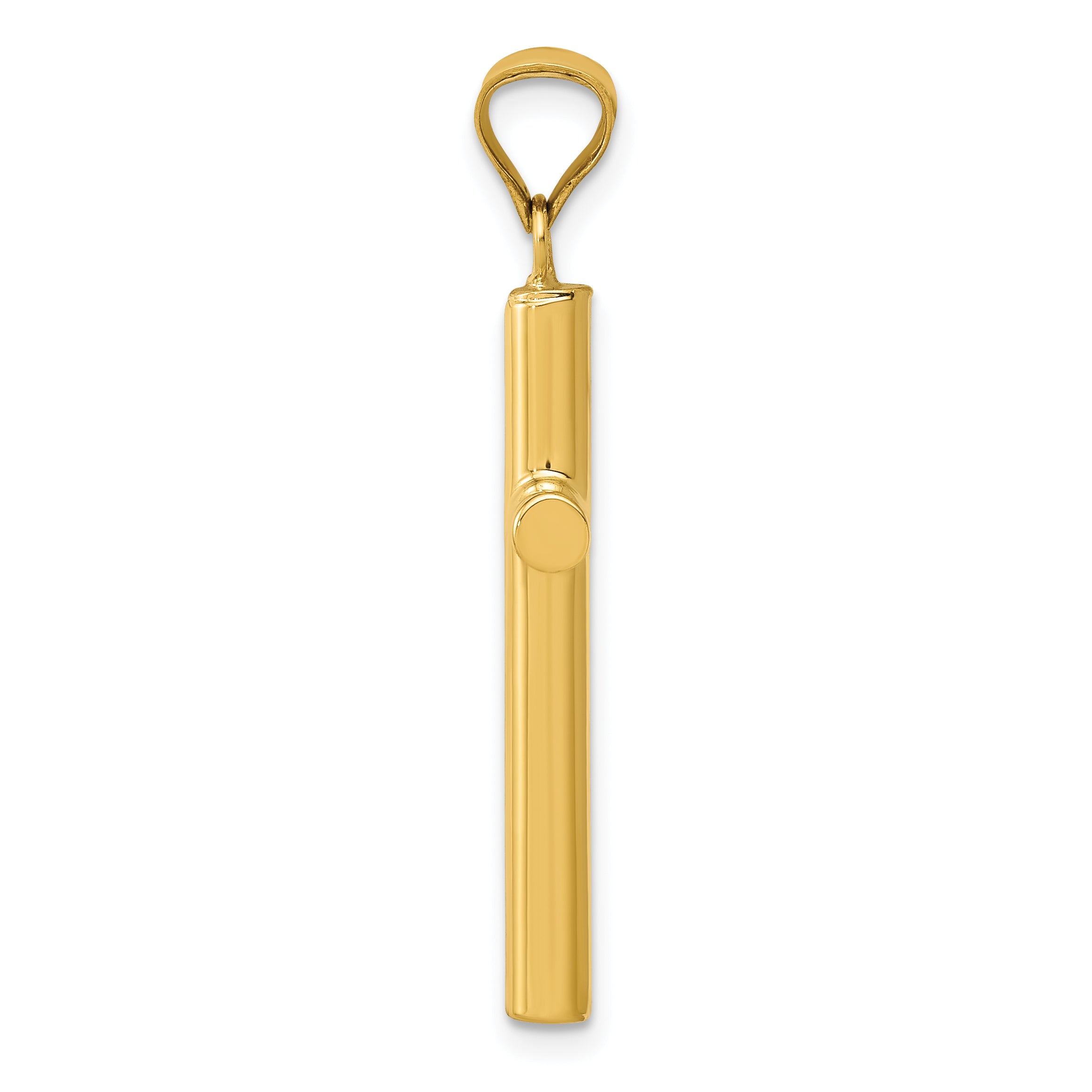14K Polished Hollow Cross Pendant