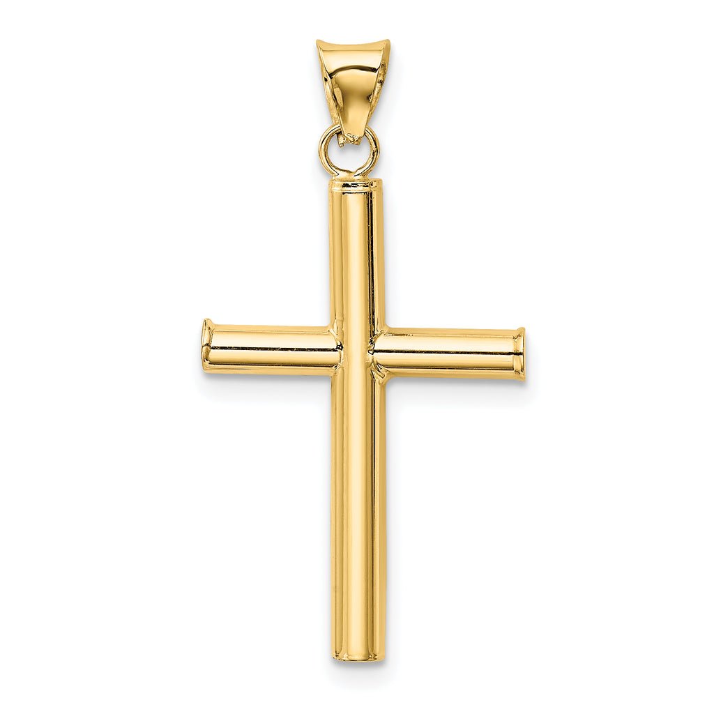 14K Polished Hollow Cross Pendant
