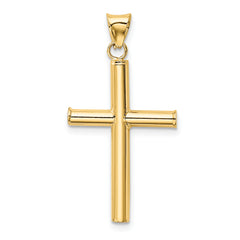14K Polished Hollow Cross Pendant