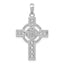 14K White Gold Diamond-cut Celtic Cross Pendant