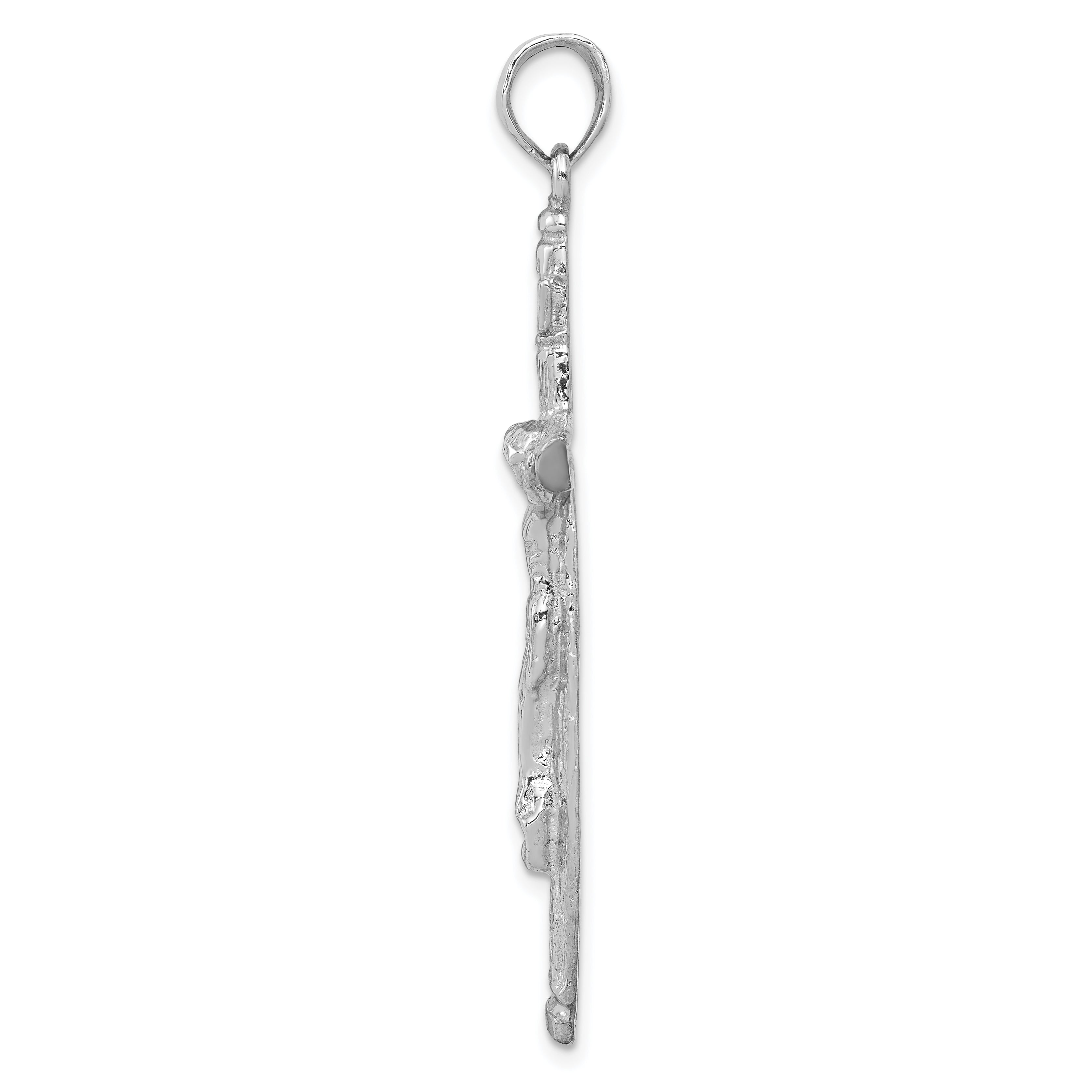 14k White Gold INRI Crucifix Pendant Secondary image