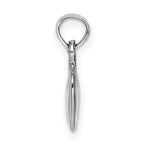 14K White Gold Polished 3D Heart Pendant