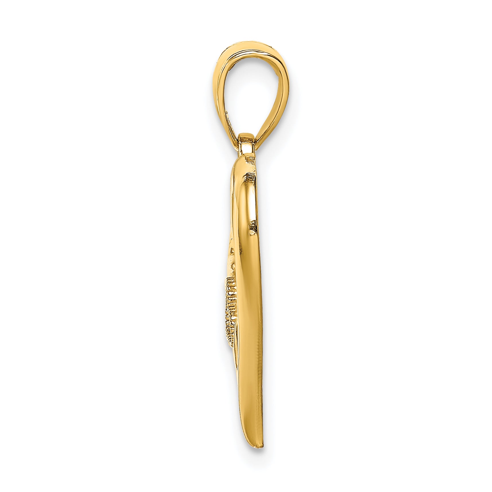 14K Polished MOM Heart Pendant