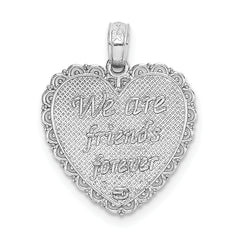 14K White Reversible FOR MY SISTER-FRIENDS FOREVER Pendant