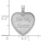 14K White Reversible FOR MY SISTER-FRIENDS FOREVER Pendant