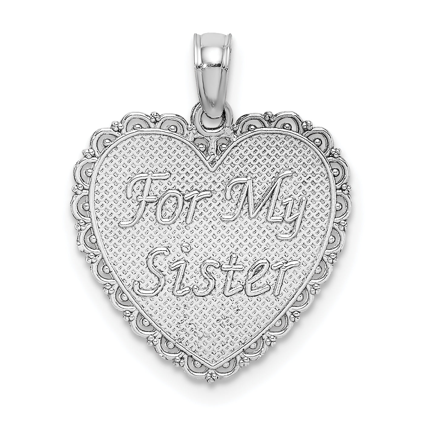 14K White Reversible FOR MY SISTER-FRIENDS FOREVER Pendant Main image