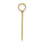 14K Gold Polished DADDYS LITTLE GIRL Textured Heart Charm