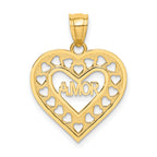 14k AMOR  in Cut-out Heart Charm